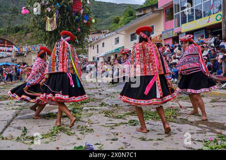 Perù, provincia di Cuzco, città di Lares, carnevale Foto Stock