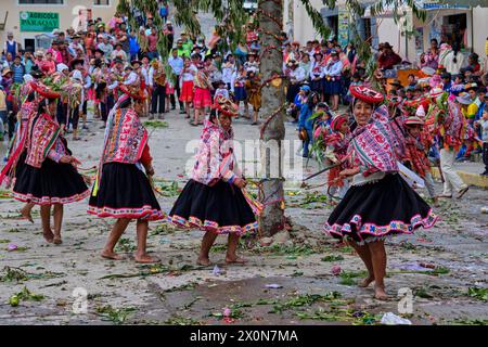 Perù, provincia di Cuzco, città di Lares, carnevale Foto Stock