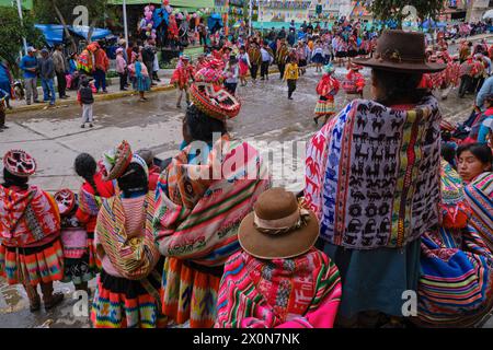 Perù, provincia di Cuzco, città di Lares, carnevale Foto Stock