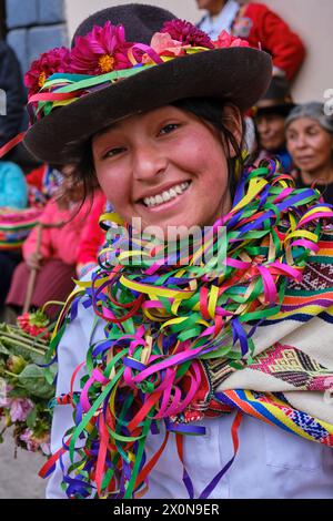 Perù, provincia di Cuzco, città di Lares, carnevale Foto Stock