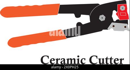 Illustrazione vettoriale dell'icona della taglierina in ceramica Design semplice Illustrazione Vettoriale