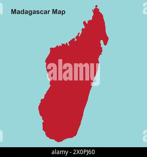 Illustrazione vettoriale dell'icona della mappa del Madagascar Design semplice Illustrazione Vettoriale