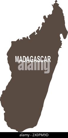Illustrazione vettoriale dell'icona della mappa del Madagascar Design semplice Illustrazione Vettoriale
