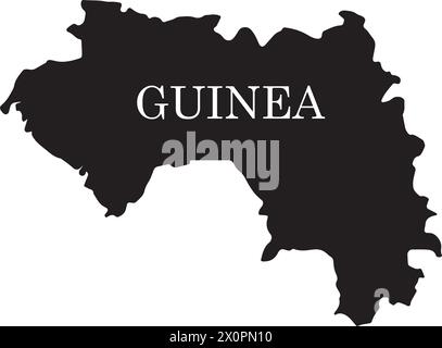 Mappa del disegno del simbolo della figura vettoriale della Guinea Illustrazione Vettoriale