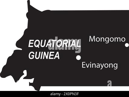 Mappa della Guinea equatoriale illustrazione vettoriale disegno simbolo Illustrazione Vettoriale