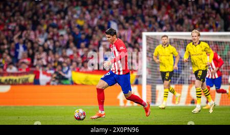 Madrid Spagna. 10 aprile 2024. Alvaro Morata (Atletico) Atletico Madrid - Borussia Dortmund 10.04.2024 Copyright (nur für journalistische Zwecke) di Foto Stock