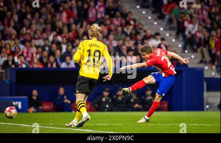 Madrid Spagna. 10 aprile 2024. Pablo Barrios (Atletico) Atletico Madrid - Borussia Dortmund 10.04.2024 Copyright (nur für journalistische Zwecke) di Foto Stock