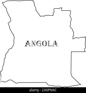 Illustrazione vettoriale della mappa del paese dell'Angola design semplice Illustrazione Vettoriale