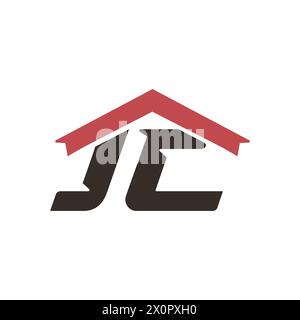 Simbolo della casa JC logo semplice. Astratta lettera iniziale JC vettore del logo dell'abitazione. il logo è adatto per abitazioni, immobili, costruzioni, ecc. Illustrazione Vettoriale