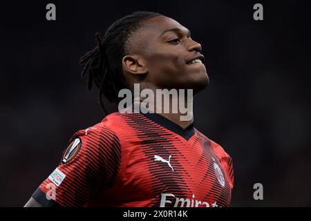 Milano, Italia. 11 aprile 2024. Rafael Leao dell'AC Milan durante la partita di UEFA Europa League a Giuseppe Meazza, Milano. Il credito per immagini dovrebbe essere: Jonathan Moscrop/Sportimage Credit: Sportimage Ltd/Alamy Live News Foto Stock