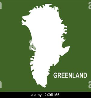Vettore cartografico della Groenlandia isolato su sfondo bianco. Illustrazione Vettoriale