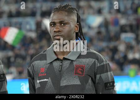 Roma, Italia. 12 aprile 2024. Loum Tchaouna della US Salernitana 1919 look durante la partita di serie A tra SS Lazio e US Salernitana 1919 allo Stadio Olimpico il 12 aprile 2024 a Roma, italia punteggio finale 4-1 (foto di Agostino Gemito/Pacific Press) Credit: Pacific Press Media Production Corp./Alamy Live News Foto Stock