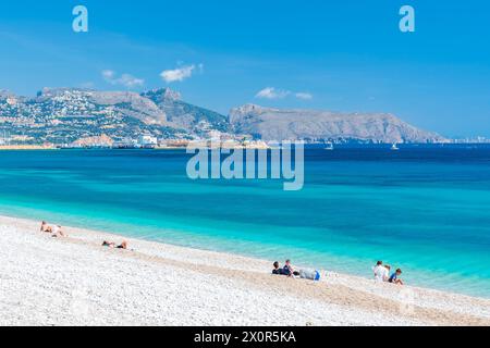 Playa de la Roda, Altea, Comunidad Valenciana, distretto di Alicante, Costa Blanca, Spagna Foto Stock