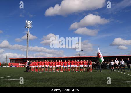 Cork, Irlanda. 13 aprile 2024. Virgin Media Park Wales National AnthemIreland V Wales 2024 (Hugh de Paor/SPP) credito: SPP Sport Press Photo. /Alamy Live News Foto Stock