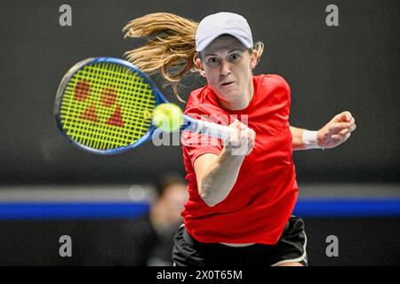 13 04 2024. Vilnius, Lituania. Billie Jean King Cup match Croazia-Lituania. Foto Stock