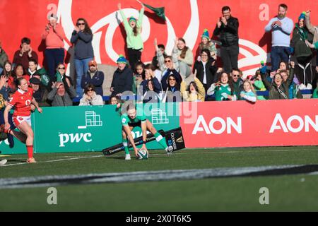 Cork, Irlanda. 13 aprile 2024. Virgin Media Park Glorious TRY for IrelandIreland V Wales 2024 (Hugh de Paor/SPP) credito: SPP Sport Press Photo. /Alamy Live News Foto Stock