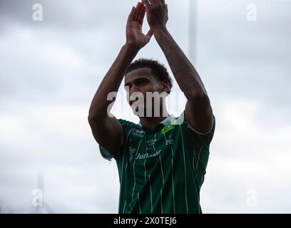 Yeovil Town celebra la vittoria della National League South allo Huish Park Stadium, Yeovil Picture di Martin Edwards/07880 707878 Foto Stock