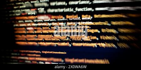 Concetto Cyber Space. codice di programmazione sullo schermo del computer . Foto Stock