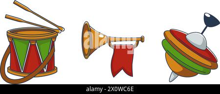 Strumenti musicali natalizi Vector Art Illustrazione Vettoriale