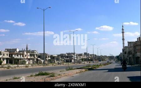 Gli edifici distrutti a Homs, Siria 2018 Foto Stock