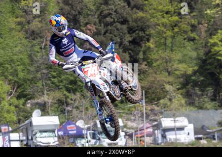 Pietramurata, Italia. 14 aprile 2024. De Wolf Kay, NED, Husqvarna durante la Round4 MXGP del Campionato del mondo di Motocross Trentino, sul circuito di Ciclamino, Pietramurata (TN), Italia il 14 aprile 2024 durante MXGP del Trentino, gara di Motocross a Pietramurata, Italia, 14 aprile 2024 credito: Agenzia fotografica indipendente/Alamy Live News Foto Stock