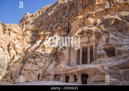 rovine nabatee a little petra jordan Foto Stock