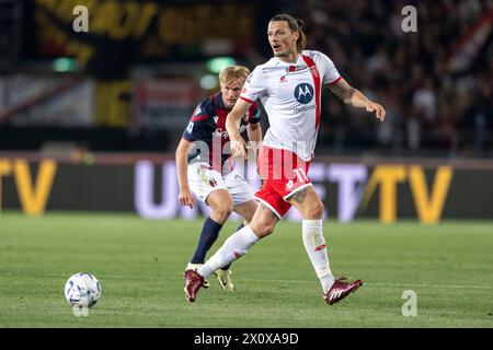 Milano Djuric (Monza) durante la partita di serie A italiana tra il TBologna 0-0 e il Monza allo Stadio Renato dall'Ara il 13 aprile 2024 a Bologna. (Foto di Maurizio Borsari/AFLO) Foto Stock