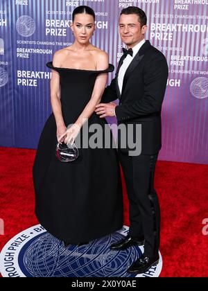 Los Angeles, Stati Uniti. 13 aprile 2024. LOS ANGELES, CALIFORNIA, USA - 13 APRILE: Katy Perry e il marito Orlando Bloom arrivano alla decima cerimonia annuale del Premio Breakthrough tenutasi all'Academy Museum of Motion Pictures il 13 aprile 2024 a Los Angeles, California, Stati Uniti. (Foto di Xavier Collin/Image Press Agency) credito: Image Press Agency/Alamy Live News Foto Stock