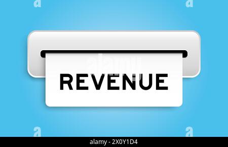 Banner coupon bianco con entrate provenienti dalla macchina su sfondo blu Illustrazione Vettoriale