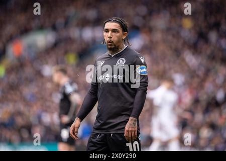 Tyrhys Dolan (Blackburn Rovers) durante lo SkyBet Championship match tra Leeds United e Blackburn Rovers a Elland Road, Leeds, sabato 13 aprile 2024. (Foto: Pat Scaasi | mi News) crediti: MI News & Sport /Alamy Live News Foto Stock