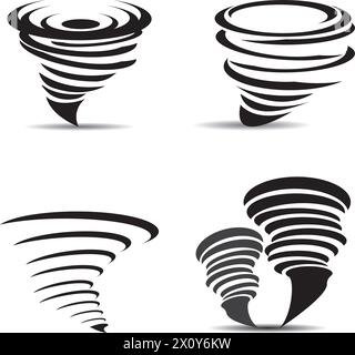 modello di disegno vettoriale con logo tornado icon Illustrazione Vettoriale