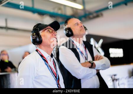 TAVARES Carlos, CEO gruppo Stellantis, ritratto FINOT Jean Marc, Senio VP Stellantis Motorsport, ritratto durante l'ePrix di Misano 2024, 5° incontro del Campionato del mondo ABB FIA Formula e 2023-24, sul Misano World Circuit Marco Simoncelli dall'11 al 14 aprile 2024 a Misano Adriatico, Italia Foto Stock