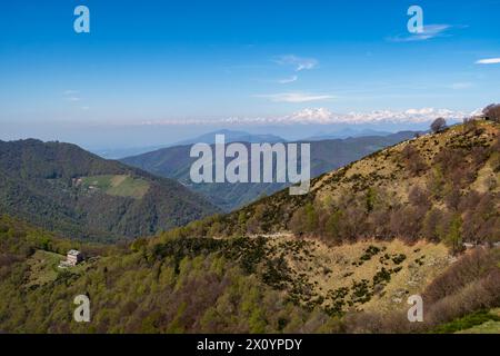 Paesaggio di Dufourspitze dalla valle di Intelvi Foto Stock