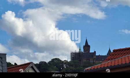 Blick auf das Schloss a Wernigerode, Harz Foto Stock