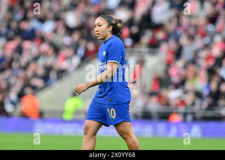 Leigh, Regno Unito. 14 aprile 2024. Lauren James di Chelsea Women, durante la semifinale di Adobe Women's fa Cup Manchester United Women vs Chelsea FC Women al Leigh Sports Village, Leigh, Regno Unito, 14 aprile 2024 (foto di Cody Froggatt/News Images) a Leigh, Regno Unito il 4/14/2024. (Foto di Cody Froggatt/News Images/Sipa USA) credito: SIPA USA/Alamy Live News Foto Stock