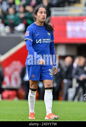 Mayra Ramírez di Chelsea, durante la semifinale di Adobe Women's fa Cup Manchester United Women vs Chelsea FC Women al Leigh Sports Village, Leigh, Regno Unito, 14 aprile 2024 (foto di Cody Froggatt/News Images) Foto Stock