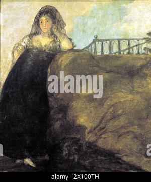 La Leocadia (spagnolo: Doña Leocadia) o la Seductress (spagnolo: Una Manola)[1] sono nomi dati ad un murale dall'artista spagnolo Francisco Goya Foto Stock