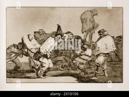 Los disparates (le follie), noto anche come Proverbios (Proverbi) o Sueños (sogni), è una serie di stampe in acquatinta e acquatinta, con ritocco in punta di secco e incisione, create dal pittore e incisore spagnolo Francisco Goya tra il 1815 e il 1823 Foto Stock