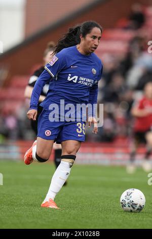 REGNO UNITO. 14 aprile 2024. Manchester United Women vs Chelsea Women- Women's fa Cup semifinale LEIGH, INGHILTERRA - 14 DICEMBRE: Mayra RAMIREZ durante la partita del quarto turno di fa Cup femminile tra Manchester United e Chelsea al Leigh Sports Village il 14 aprile 2024 a Leigh, Inghilterra. Crediti: ALAN EDWARDS/Alamy Live News Foto Stock