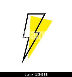 Icona fulmine. Icona fulmine lineare astratto. Illustrazione Vettoriale