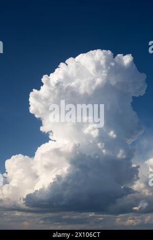 Le spettacolari nuvole di tempesta di cumulus si formano sul bordo orientale delle Montagne Rocciose dell'Alberta nel Jasper National Park. Foto Stock