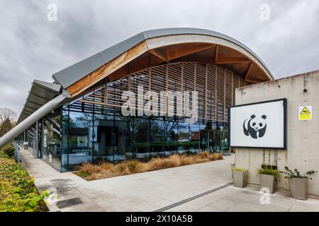 Il quartier generale del World Wide Fund for Nature (WWF), il Living Planet Centre, nel centro di Woking, una città nel Surrey, in Inghilterra Foto Stock