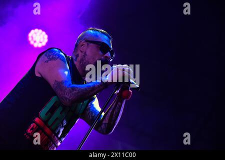 Bogotà, Colombia. 12 aprile 2024. Panteon Rococo suona durante il concerto Paz Rock a Bogotà, Colombia, il 12 aprile 2024. Foto di: Cristian Bayona/Long Visual Press credito: Long Visual Press/Alamy Live News Foto Stock