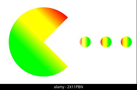 Vecchio personaggio di gioco arcade, illustrazione di gioco retrò isolato su sfondo bianco. Illustrazione del gioco Rainbow Illustrazione Vettoriale