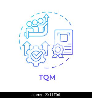 Icona TQM Blue Gradient Concept Illustrazione Vettoriale