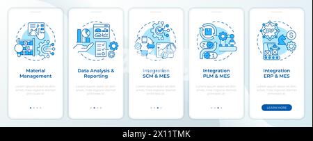 Schermata blu integrazione MES per l'inserimento dell'app mobile Illustrazione Vettoriale