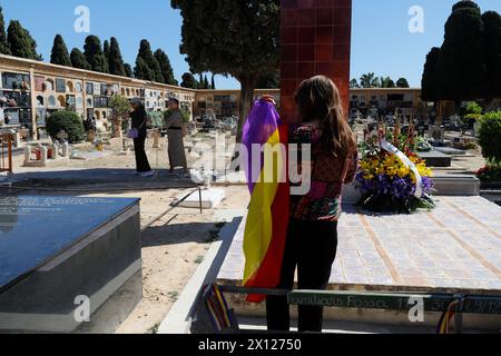 Commemorazione del 14 aprile 1931, quando la seconda Repubblica fu proclamata in Spagna, sostituendo la monarchia di Alfonso XIII Foto Stock