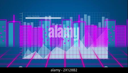 Immagine dell'elaborazione dei dati su 3D paesaggi Foto Stock