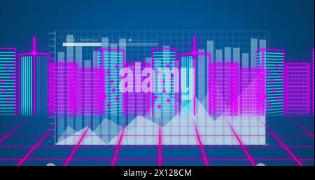 Immagine dell'elaborazione dei dati su 3D paesaggi Foto Stock