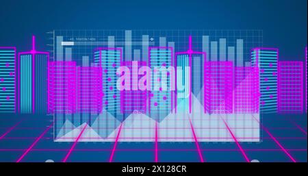 Immagine dell'elaborazione dei dati su 3D paesaggi Foto Stock